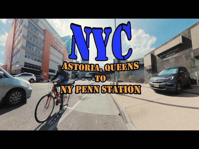 Bicycle Ride from Astoria/Long Island City, Queens to New York Penn Station (360 video)