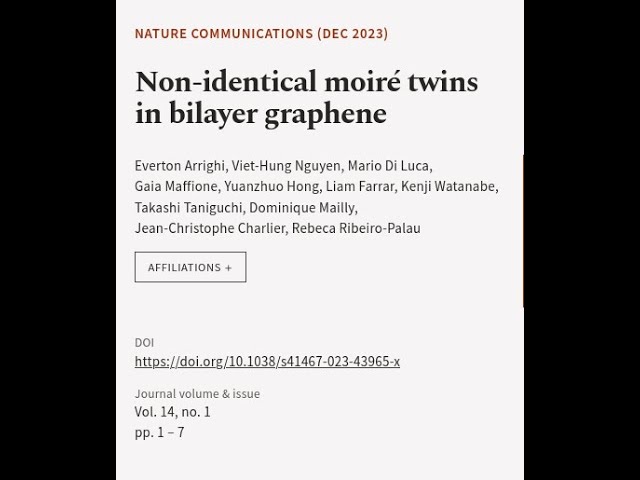 Non-identical moiré twins in bilayer graphene | RTCL.TV