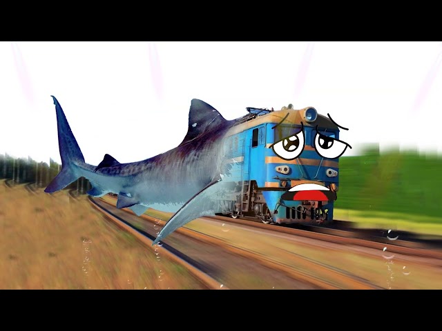 Doodles Trains - Trains photoshop funniest - Trains and Shark, Whale, Dolphin, Fish