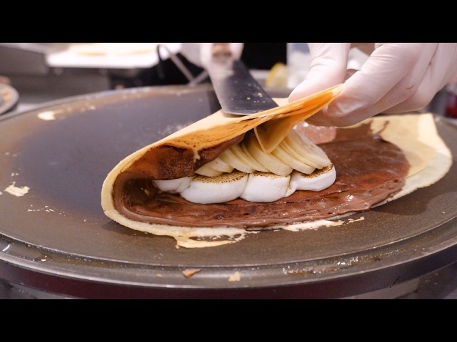 The popular creamy crunch crepe shop - Korean street food #streetfood #foodie