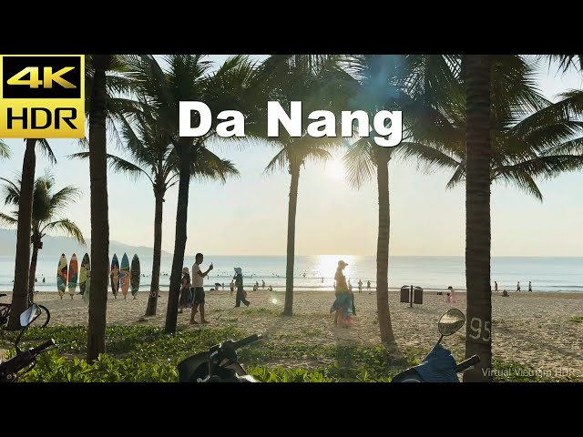 4K HDR | Morning Walking in My Khe Beach, Da Nang Vietnam 2023 - With Captions