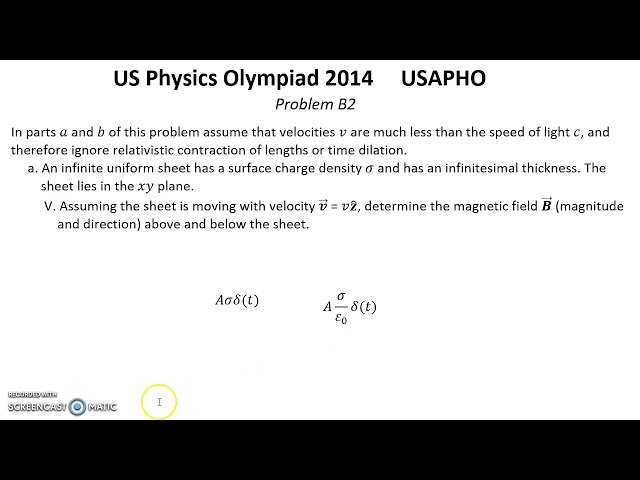 US Physics Olympiad 2014 USAPHO Solution of problem B2 Electric and Magnetic Fields