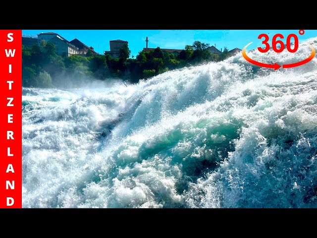 Ambient Sounds of Waterfall for Stress Relief/  Rhine falls Switzerland /360° VR - 5K Ultra HD /ASMR