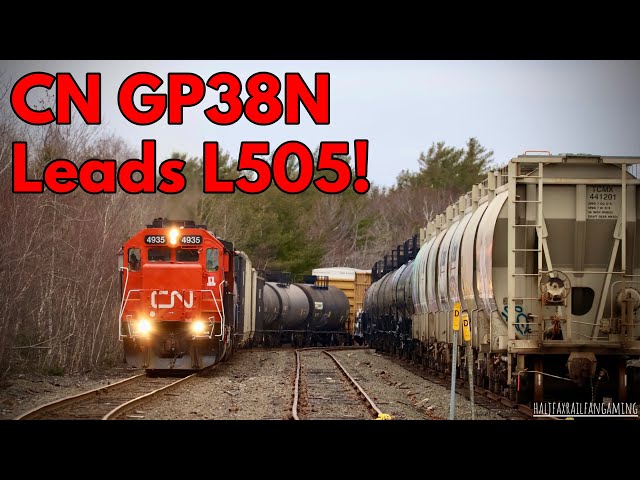 Railfanning with @joziahthecnrailfan & 1 Other! CN 4935 Leads L505 at Burnside, NS.