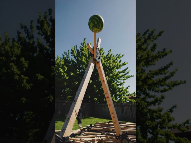 😱 I Built a DIY Giant Catapult... and It Launched a Watermelon into Chaos! 😱 🤣💥🍉