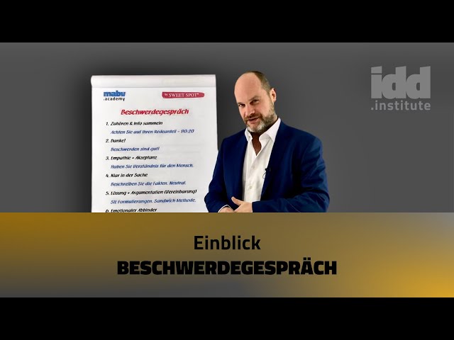 Einblicke Online Training Video "Beschwerdegespräch" Weiterbildung IDD §34d Versicherungsvermittler