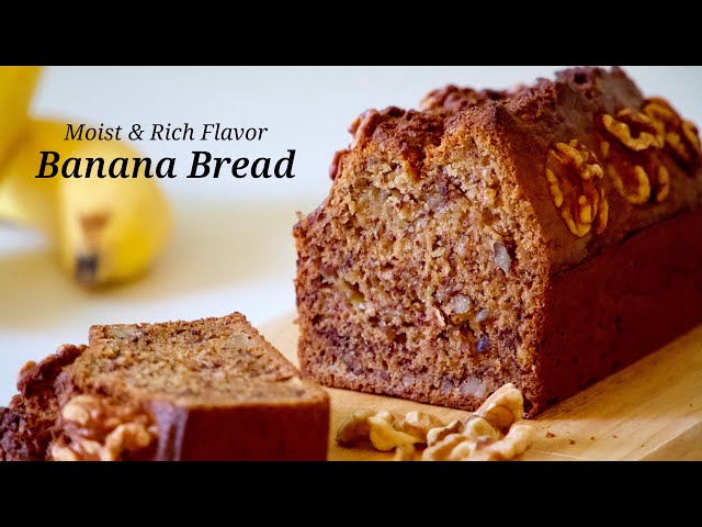 THE BEST CRISPY & MOIST BANANA BREAD RECIPE