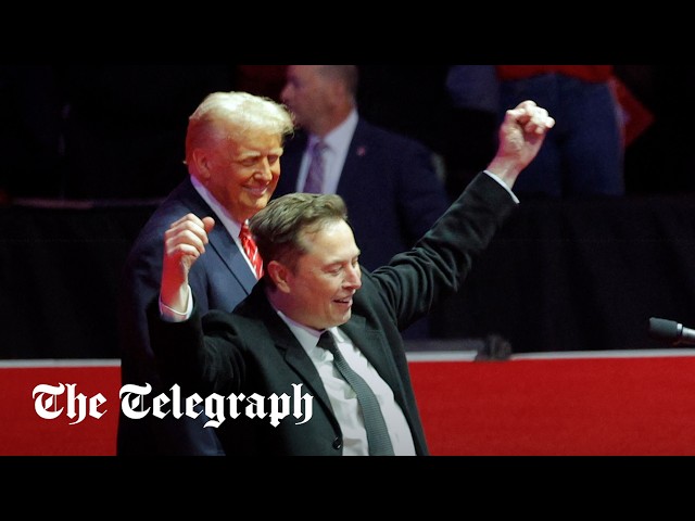 Elon Musk and son X join Trump on stage at pre-inauguration rally