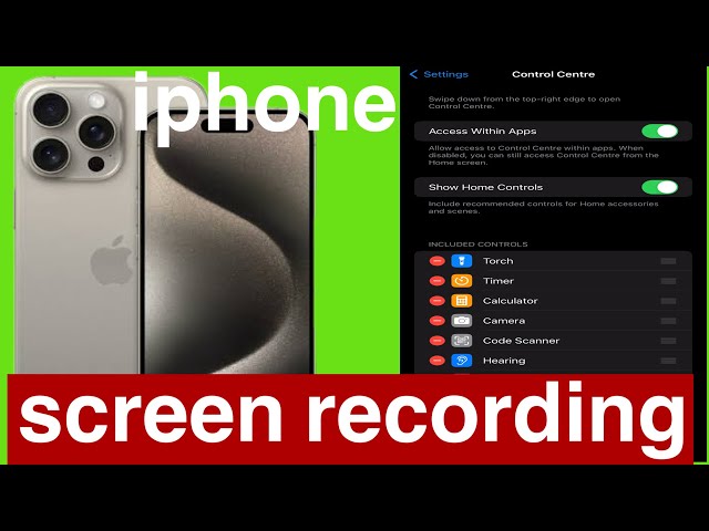 IPhone me screen recording settings kese kre