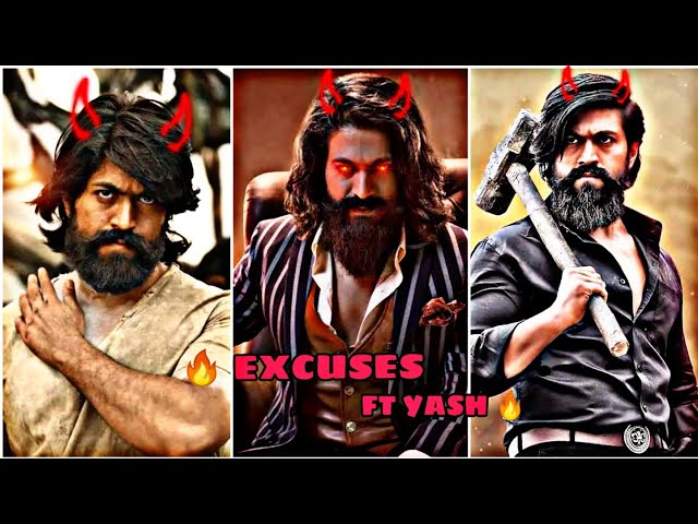 EXCUSES FT YASH Status 💞  Rocky Bhai 💫 KGF KGF 2 ✨ Atitude Status 💗 #Kgf #Kgf2 #Apdhillon