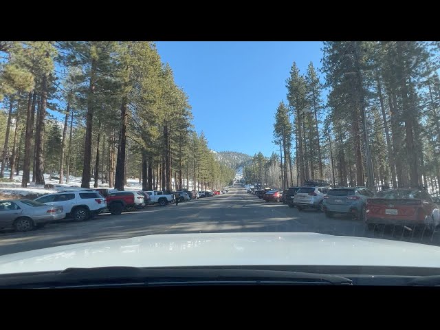 Driving up Ski Run Boulevard to Heavenly Ski Resort in South Lake Tahoe, California 2-10-2024 4K