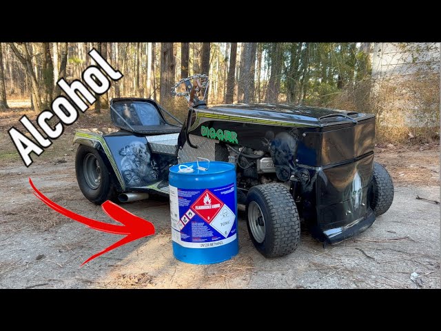 Racing Lawn Mower On Methanol Fuel!