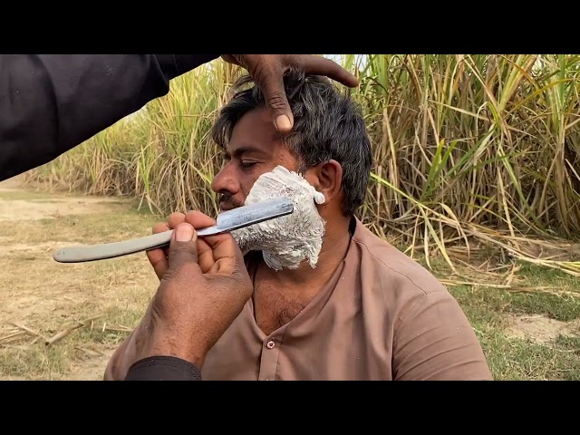 ASMR Fast Beard Shaving With Barber Old 💈 With Pakistani Veteran Barber ASMR Tutorial!!