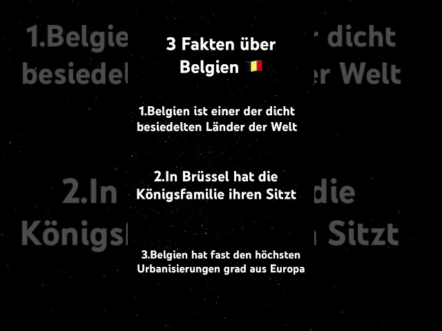 3 Fakten über Belgien 🇧🇪