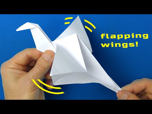 How to Make a Flapping Crane Origami easy! Paper bird flapping wings