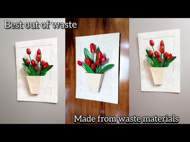 DIY Best out of waste wall decor using waste| decoration ideas for home 🏡 #homedecor #recycle