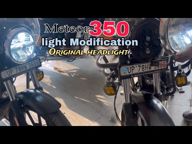 Meteor 350 lights upgrade || original head light upgrade || Adorable travelers