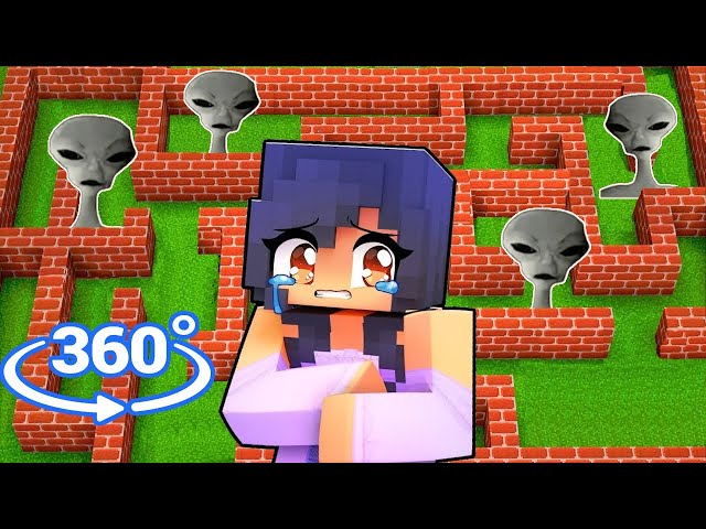 APHMAU SURVIVE In TALKING ALIEN MAZE - Minecraft 360°