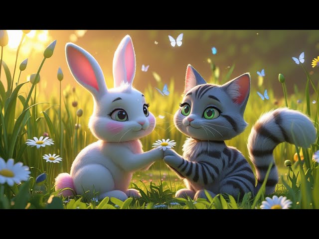 True Friendship Story: Cat and Rabbit 🐱🐰 | Kids' Moral Stories & English Poems | Rhythmic Tots