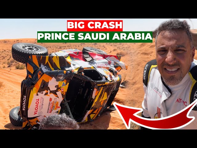 BIG CRASH 💥PRINCE Khalid Al-Faisal Chairman of Saudi #DAKAR Toyota Hillux | Saudi Arabia