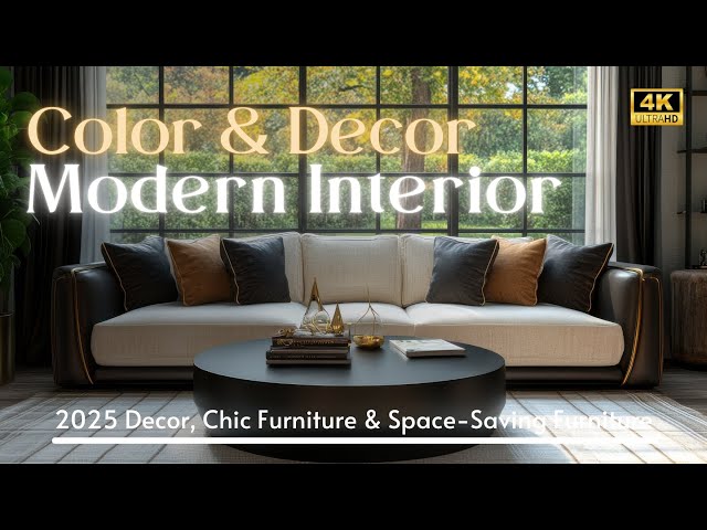 2025 Modern Home Decor & Color Trends: Black Accent, Chic Furniture & Space-Saving Furniture Ideas