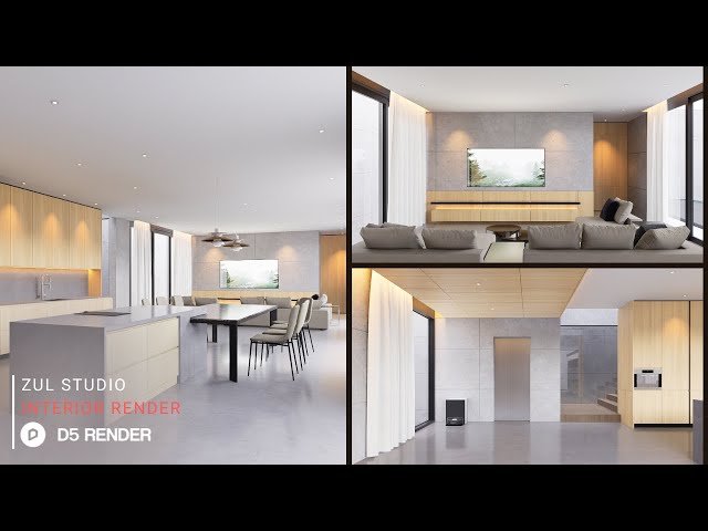 Realistic Interior Renders with D5 Render | Living room with Pantry | Private House 264 | Part 2