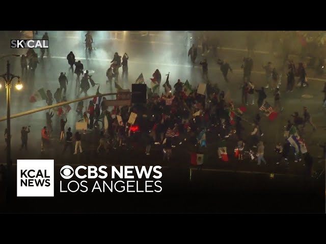 Street takeover starts after LAPD starts dispersing "Day Without Immigrants" protest