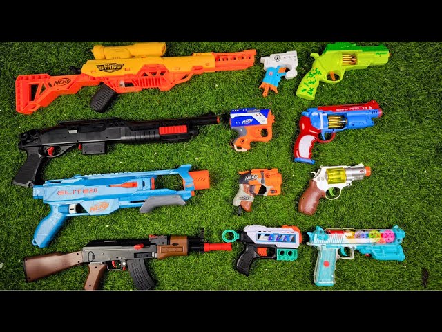 Box Full of Nerfgun | Shoot Plastic Nerfgun Like Water Gel Blaster, Soft Bullet, Ak47, M16, Sniper