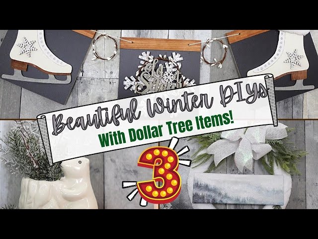 Beautiful Winter DIYs - Dollar Tree Winter Craft Ideas - Woodland Rustic