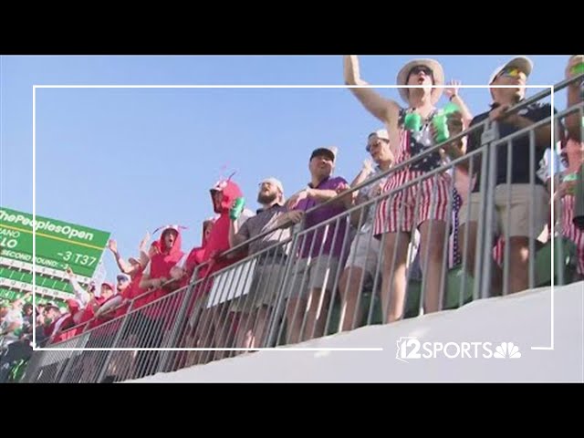 Emiliano Grillo sinks a hole-in-one at the 16th Hole at the WM Phoenix Open