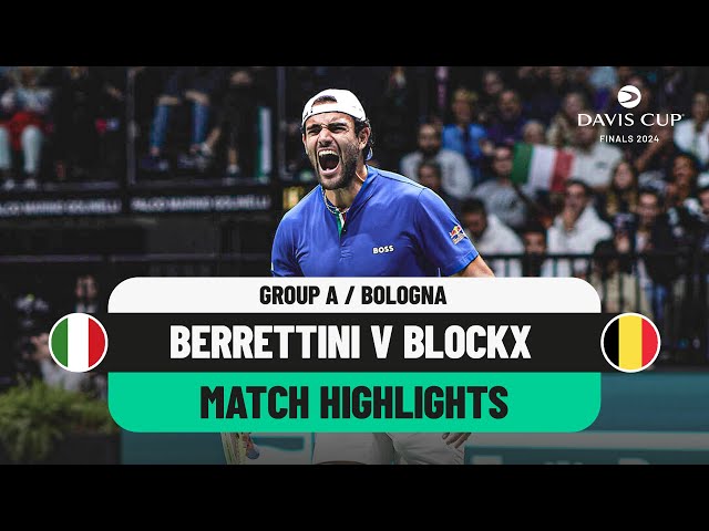 Matteo Berrettini v Alexander Blockx Highlights | Italy v Belgium Davis Cup 2024 Finals Group Stage