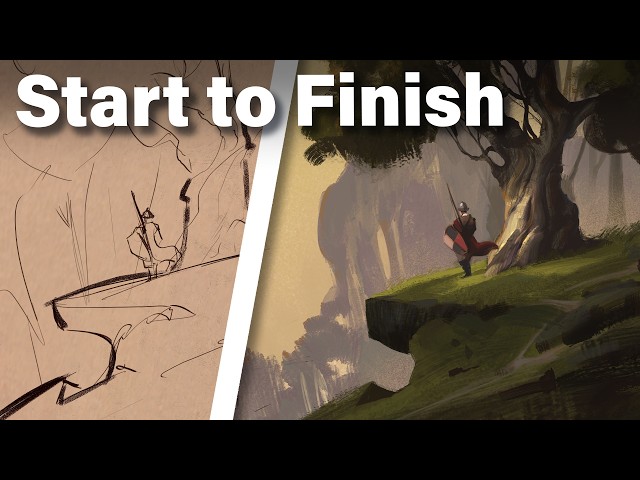 How to Paint an Epic Landscape ( Concept Art Tutorial )