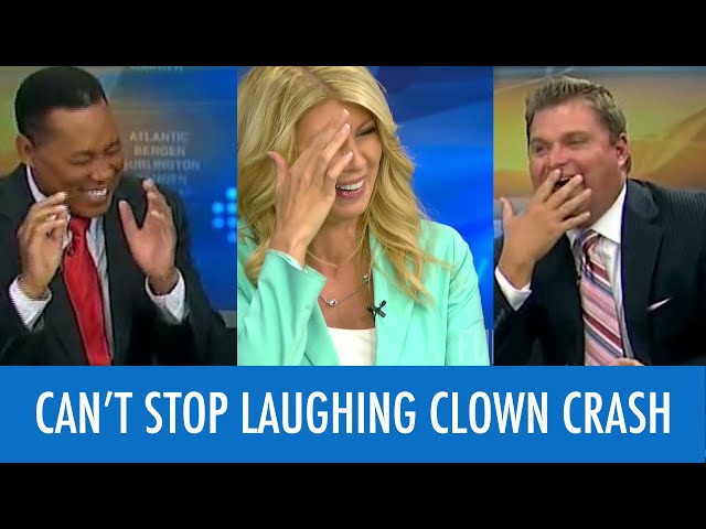 News Anchors Can't Stop Laughing At Clown Report