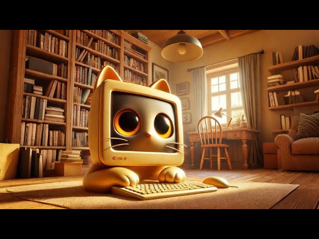 The Computer Cat Sits There Quietly#cartoon#animation#funny#cat