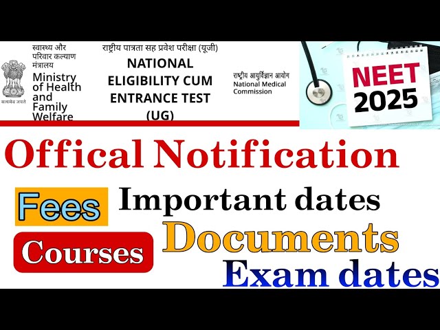 NEET 2025 || Notification Released 🥳 | Complete details ✅ | In Telugu