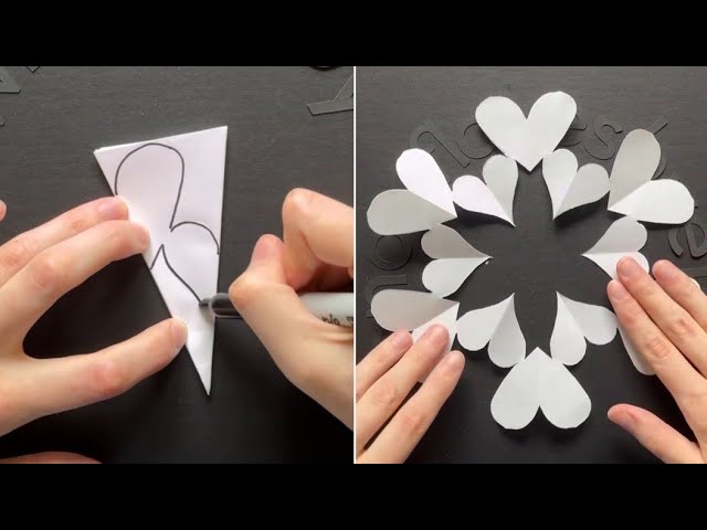 Easy Heart Wreath Paper Snowflake: How to Make a Simple Paper Decoration for the Holidays