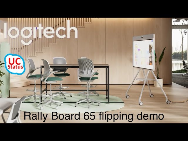 Quick demo of the flip on the Logitech Rally Board 65 on the cart