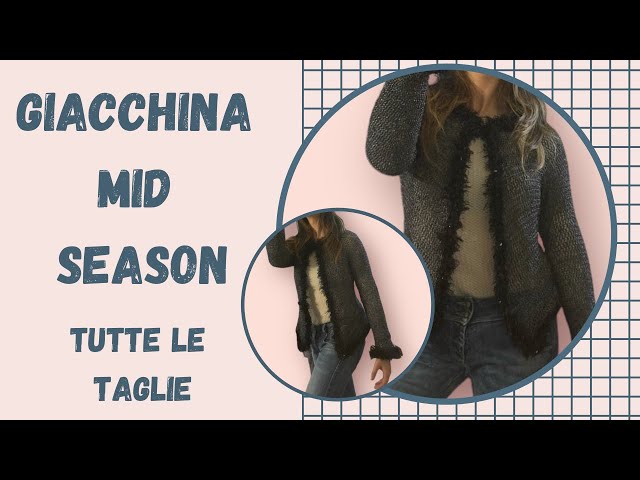 Crochet tutorial JACKEt HALF SEASON, top down sprone rectangular open