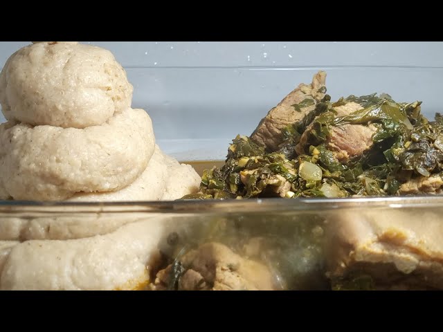 How to make afang soup and oat fufu #fufu #africanfood