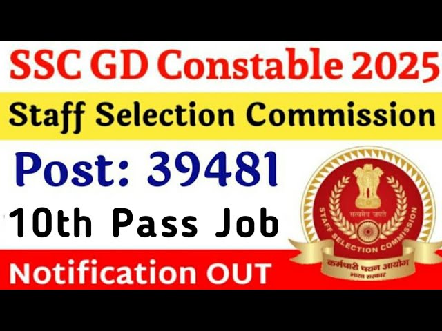 SSC GD New Vacancy 2024-25 | SSC GD 2025 Syllabus, Age Limit, Qualification, Salary | #sscgd