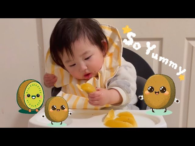 Baby Valerie enjoys eating kiwi fruits #babyvalerie #hungrybaby 10m+ baby adorable eating moment 🥰