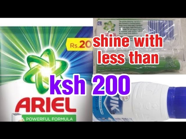 Cleaning clothes on a budget of less than Ksh 200/Super ariel ingredients /Clothes cleaning day💥☀️🌸