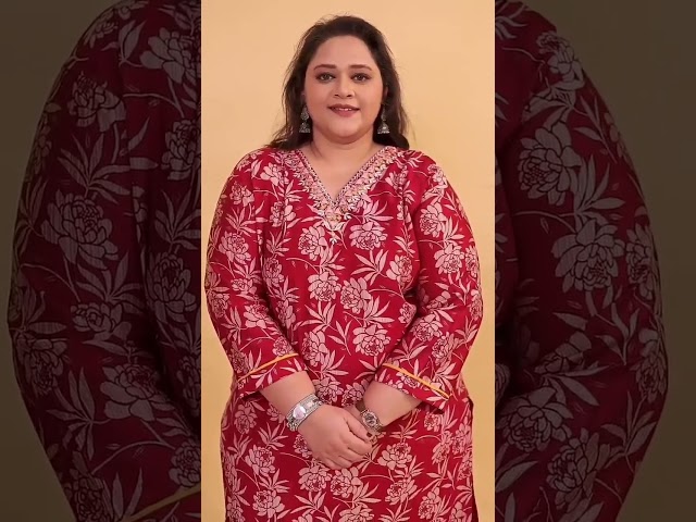 New Lunch Red Plus Size Kurti pant Set By Angle Vol 2