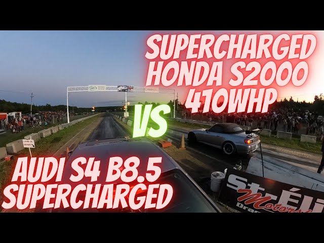 Drag Race Supercharged S2000 410whp VS Audi S4 B8.5