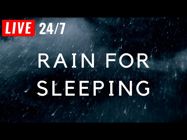 🔴 Rain Sounds for Sleeping with BLACK SCREEN - Sleep FAST with Heavy Rain