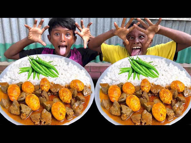 Spicy Mutton Liver Curry with Rice Eating Challenge || Eating Challenge