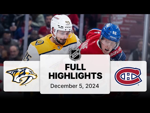 NHL Highlights | Predators vs. Canadiens | December 05, 2024