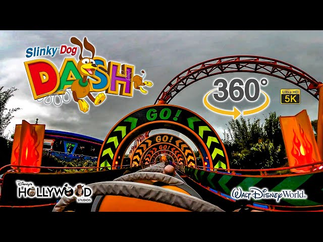 VR 360 5K Slinky Dog Dash Roller Coaster On Ride Back Seat POV Walt Disney World 2021 06 14