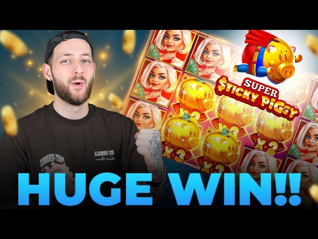 I WON A BIG WIN ON SUPER STICKY PIGGY ( HUGE WIN )  🐷🔥