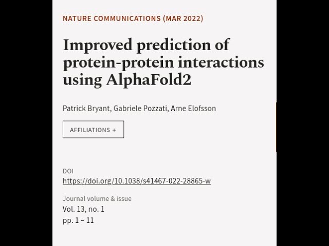 Improved prediction of protein-protein interactions using AlphaFold2 | RTCL.TV